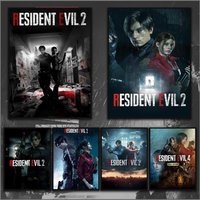 R-Resident Evil Game Poster Home Living Bed Room Bar Hallway Sticky Wall Art Printing Aesthetic Decor