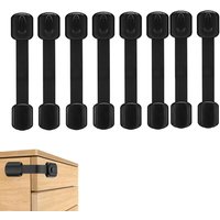 8Pcs Baby Safety Locks, Strong 3M Adhesive Latches for Cabinets, Drawers, Ovens, Toilet - Easy Install
