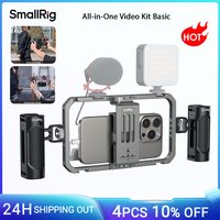 SmallRig Universal Phone Cage Smartphone Video Rig Kit w Handles, Handheld Filmmaking Vlogging Case Stabilizer for iPhone -4121
