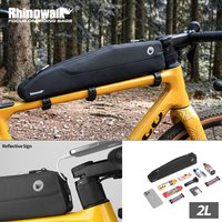 Rhinowalk Bicycle Top Tube Bag Waterproof 2L Bike Front Tube Bag Cycling Frame Storage Pack For MTB Road Gravel Bike Accessory
