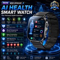 Nouvelles Montres Connectées Intelligentes 2026 ECG+PPG pour Hommes : Diagnostic de Santé, Surveillance, Analyse Corporelle, Tension Artérielle, Lipides et Acide Urique