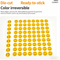 Radots Radiation Exposure Indicator Stickers, 12.7mm Yellow Red Color Change Sterilization Labels