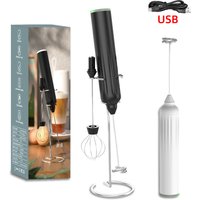 Electric Milk Frother USB Rechargeable Wireless Milk Foamer Coffee Whisk Mixer Egg Beater Mini Frother Handle Stirrer 3 Speeds