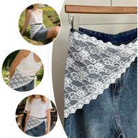 Y2K Stacked Lace Half Skirt Embroidered White Floral Lace Layering Belt For Jeans, Dresses & Skirts Summer Clothing Accessories