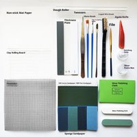 Silver Clay Copper Clay Making Basic Tool Set Basic Shaping Tool Kit Basic Polishing Tool Set Including Practice 10g Copper Clay