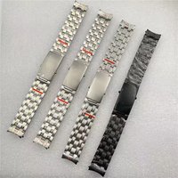 20MM Watch Strap Steel Silver Color Watch Strap Modification for NH35 Movement Watches Rose Golden Stripe Watch Band