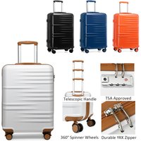 British Traveller Lightweight Hard Shell Suitcase ABS+PC, 20/24/28 inches, 4 spinner wheels with combination lock