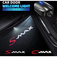 2pcs USB Rechargeable S-Max C-Max Logo Car Door HD LED Lamps Projector Courtesy Welcome Lights For Ford Smax Cmax ST Line Sport