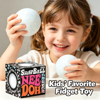 New Hot Popular Snowball Squeezing NeeDoh Toys in 2026, White Squeezing Pressure Relieving Sensory Squeezing Toys Gifts
