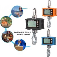1000kg Digital Hanging Scale Portable Heavy Duty Crane Scale LCD Backlight Display Unit Change/ Data Hold Industrial Hook Scales
