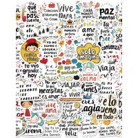 AliExpress FANLU 10/50PCS Inspirational Short Sentences Stickers Spanish Graffiti DIY Cartoon Toy Decoration Laptop Guitar Car Bike Skateboard