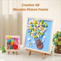 Kids Gift Wooden Blank Clay Frame Creartive Multi Size Picture Frame DIY Party Decor Wooden Photo Holder Children's Handcraft