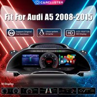 Carcluster 12,3'' LCD-Digital-Cluster für Audi A5-Modelle von 2008–2015 unterstützt HDMI, Carplay, Radio, Armaturenbrett-Instrumententafel.