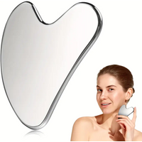 Facial Massage Scraper Stainless Steel Beauty Scraper Face Lift Law Full-Body Dolphin Heart Scraper Holster