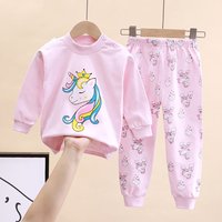 Cartoon Unicorn Animal Sleepwear Children Pajamas Sets Unisex Kids Autumn Clothing Durable Soft Warm Comfort for Every Day Use