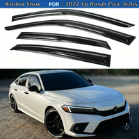 For 2022-2026 Honda Civic Sedan Mugen Style Window Visors Rain Guards Deflectors