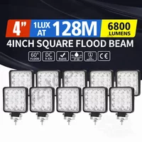 Braveway 4-Zoll-LED-Arbeitsleuchte, Off-Road, 6000 K, weißer Scheinwerfer, IP68, wasserdicht, für Motorrad, LKW, 4 x 4, Auto, SUV, Offroad, 12 V, 24 V