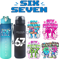 Steal A Brainrot Cartoon 3D Transfer Sticker UV DTF Waterproof Stickers 67 Six Seven Funny Suitable for Bottles Lunch Box Gifts