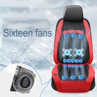 16Fans 12V 24V 3D Spacer Car Summer Cool Air Seat Cushion With Fast Blowing Ventilation Auto Single Seat Cooling Massage Pad