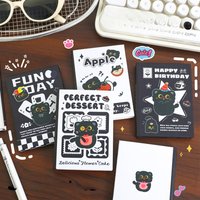 Cute Black Cat A7 Pocket Notebook Kawaii Mini Journal Blank Diary for Students