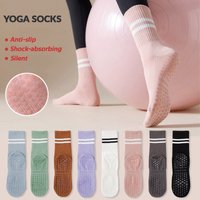 3 Pairs Long Yoga Socks with Grip for Women Anti Skid Gripper Socks No Slip Socks for Pilates, Barre, Dance,Yoga