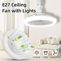 JOYINLED Silent Socket Fan Light Screw-in Ceiling Fan Lamp Socket, LED Bulb Fan, Ceiling Fan Light with Light & Remote Control