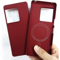 Genuine Aramid Carbon Fiber Magnetic Cover For Sony Xperia 1 VIII Xperia1VIII 8th Red Grids Ultra Thin Hard For Magsafe Case