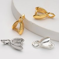 20pcs 18K Gold Plated Brass Pendant Pinch Clip Bails Dangle Charm Bead Pendant Connector for DIY Necklace Jewelry Craft Making