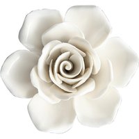 3D Ceramic Flower Wall Decor Wall Art Wall Decoration Handcrafted Unique Arts Sculpture White Artificial Flower for Kitchen Home