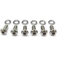 6 PCS Stainless Derby Cover Screw Bolt & Washers For Harley Dyna Wide Glide FXDWG Night Train Ultra Limited 1/4"-20