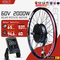 60V 2000W Electric Bike Conversion Kit 26" 27.5" 28" 29" 700C Brushelss Rear Hub Motor Wheel For E-Bike Hub Motor Conversion Kit