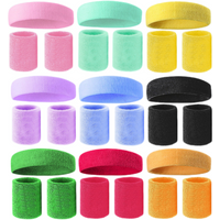 3PCs/set Mens Sports Headband Sweatband Stretch Elastic Outdoor Sport Sweat Headband Wristband Women Gym Running Tennis Headwrap