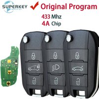 4A Chip For Peugeot 308 4008 For Citroen C3 C5 C6 Flip Remote Folding Car Key 433 MHZ HU83 VA2 Blade HUF8435 PN:98 139 654 77