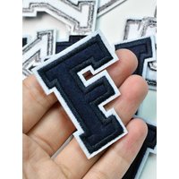 1pc Navy Letter Patch Iron on Clothing Patches DIY Name Jacket Backpack Alphabet Applique 5.5cm