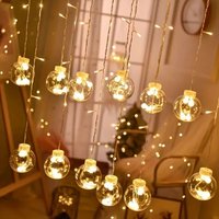 1pc Curtain String Lights Full ,Round Crystal Ball String Lights, LED Wishing Ball String Lights, Outdoor Waterproof Lighting,