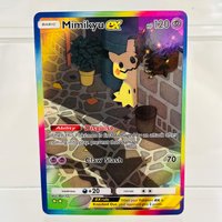 Pokemon English Mimikyu ex DIY Holographic Foil Card, Perfect Condition Premium Anime Collection Card