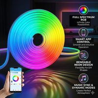 DC5V USB RGB Neon LED Strip Musical Rhythm Bluetooth App with Remote Control IP68 Waterproof Tape for Indoor Outdoor Home Decor