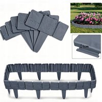 40 sztuk paneli ogrodzeniowych z efektem kamienia PVC 25×23 cm szare do wykańczania ogrodów i trawników