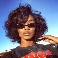 100% Vietnamese Double Drawn Human Hair Wigs 250% Density 10" Bouncy Curly Bob Loose Wavy Glueless HD 13X4 Lace Frontal Wigs