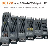 LED Power Supply AC190-240V DC12V 24V Mute Lighting Transformer LED Converter Light Driver Power Adapter 60W 100W 200W 300W 400W