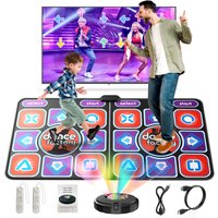 Double Dancing Mat Double User Wired Dance Mat Family Music Game Mat Non-Slip With 2 Remote Controller Multi-Function For TV
