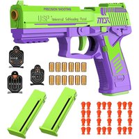 Automatic Shell Ejection Soft Bullet Toy Gun Empty Hanging Continuous Firing Shooting Game Educational Fun Toy Ideal Gift