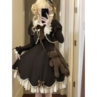 French Vintage Sweet Lolita Dress Sets Women Short Jacket + Layered Ruffle Dress New Bows Patchwork Retro Elegant Outfits Winter