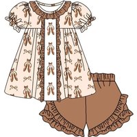 New Kids Ballet Outfit Toddler Girls Ballerina Slippers Bow Shorts Sets Puff Sleeve Dress With Baby Romper