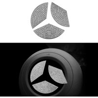 New For Benz A B C E Class GLA CLA GLC GLK GLE Series Accessories Car Steering Wheel Emblem Crystal Diamond Sticker For Mercedes