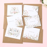 Thank You Greeting Card Envelope Sets Happy Birthday Party Decorations Spring Wild Flower Wedding Invitation Cards Party Gifts