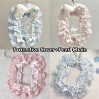 Sweet DIY Ribbon Lolita Lace with Pearl Chain Photocard Case Anime Idol Display Photo Protector Case