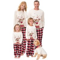 Christmas Family Matching Pyjamas 2024 Cotton Cute Deer Adult Kids Nightwear Family Matching Outfits Xmas Sleepwear