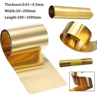 0.01-0.3mm Brass Foil Brass Sheet Brass Flat Width 10-200 mm Brass Metal Thin Sheet Foil Plate Length 100mm~1000mm