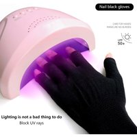 1 Pair Anti UV Black Thin Nail Gloves Anti Black UV Gel Shield Glove Fingerless Manicure Nail Art Tools LED Lamp Nails Dryer